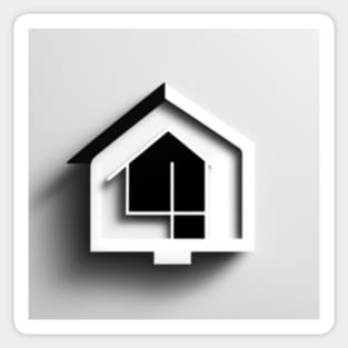 House Black and white Sticker